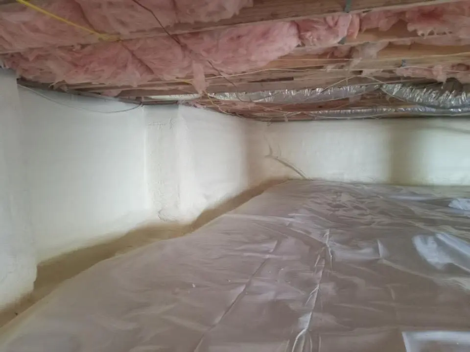 Crawl space encapsulation with closed-cell spray foam for Attic Insulation in Jackson